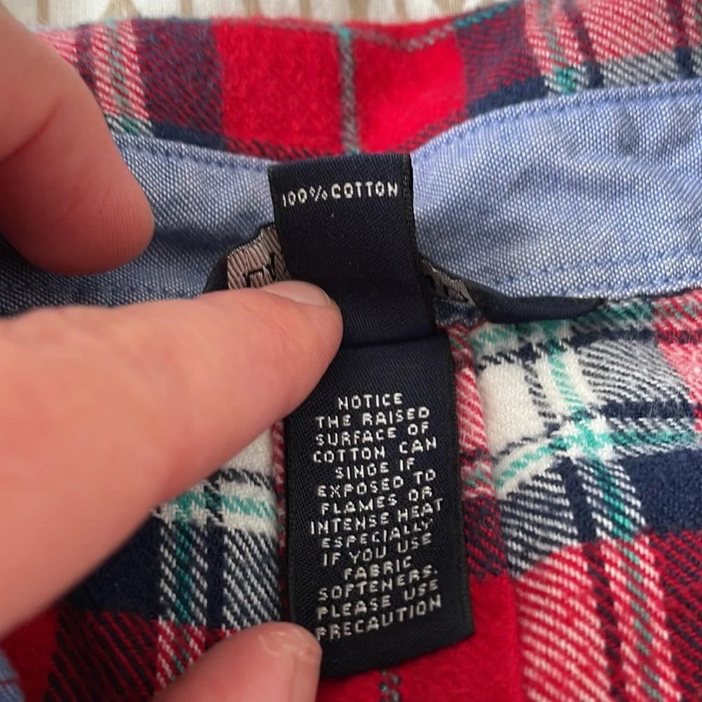 Plaid flannel Lands End tunic, small 6-8 - Picture 4 of 6